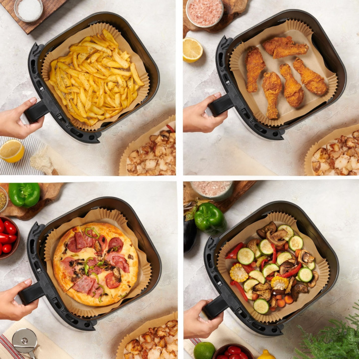 3x WELLHAUS Wkład do frytkownicy Air Fryer Kwadrat 20x20 cm x100sztuk
