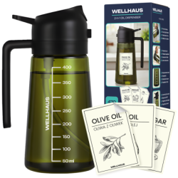 Dyspenser do oleju/octu 470ml czarny WELLHAUS