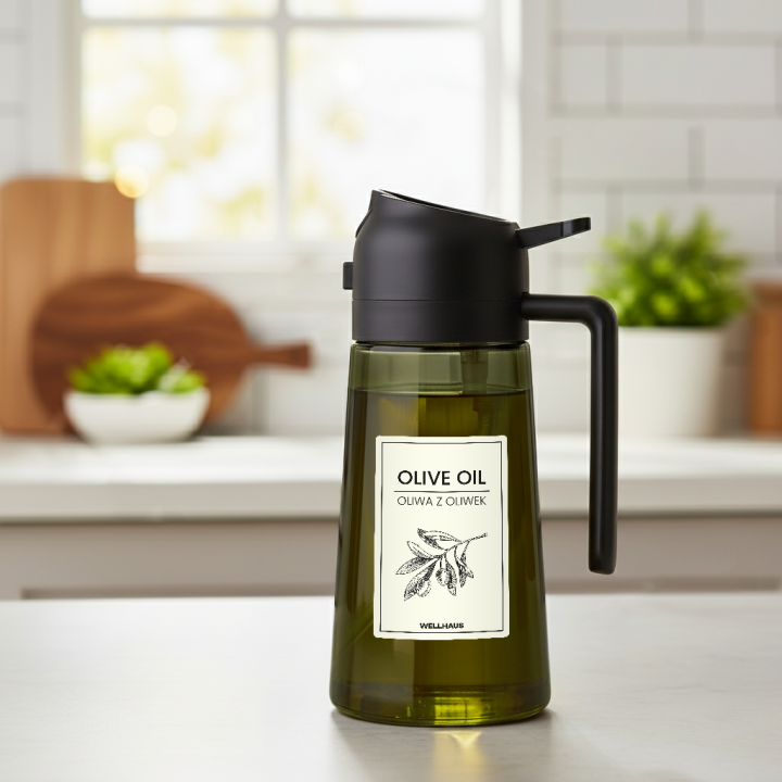 Dyspenser do oleju/octu 470ml czarny WELLHAUS