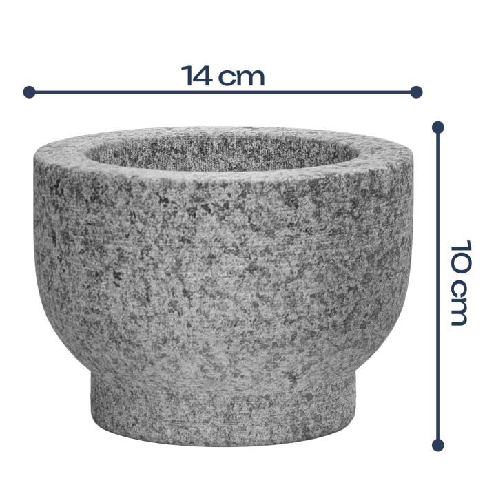Moździerz z tłuczkiem 14x10 cm granitowy szary WELLHAUS