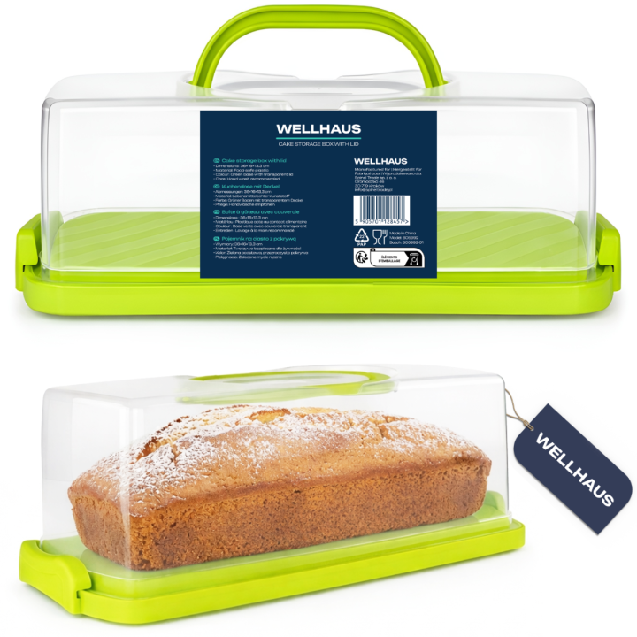 Pojemnik na ciasto QZ2022 zielony 36x16x13,3 cm WELLHAUS