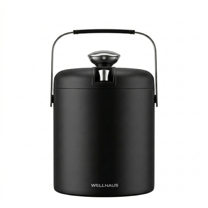 Wiaderko do lodu ze szczypcami 1,3l czarne WELLHAUS