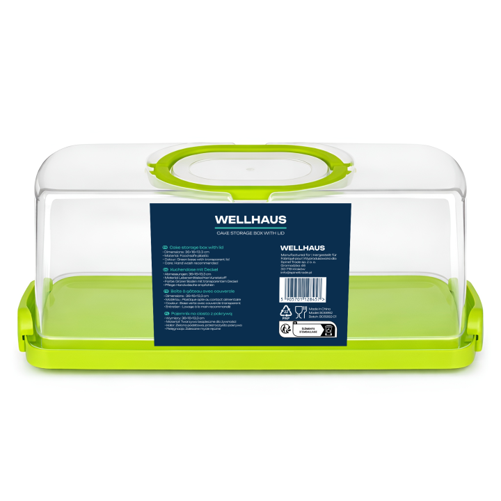 Pojemnik na ciasto QZ2022 zielony 36x16x13,3 cm WELLHAUS