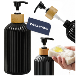 Butelka na mydło/szampon 500 ml czarna WELLHAUS