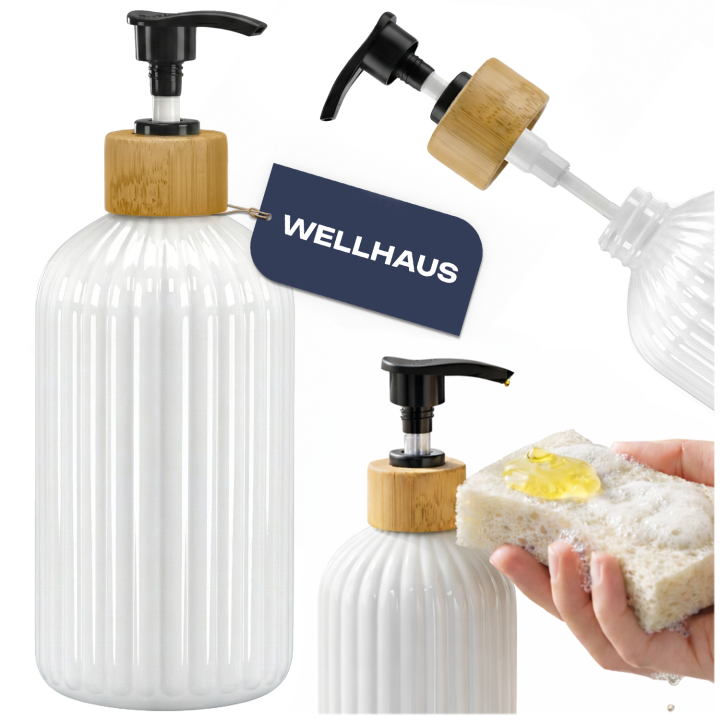 Butelka na mydło/szampon 500ml biała błyszcząca WELLHAUS
