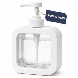Butelka na mydło/szampon 500ml biała kwadratowa WELLHAUS