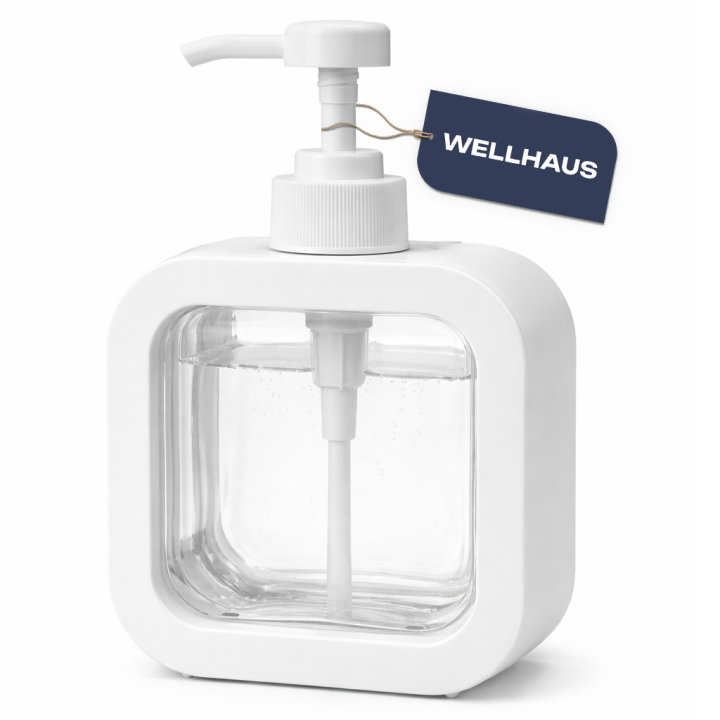 Butelka na mydło/szampon 500ml biała kwadratowa WELLHAUS