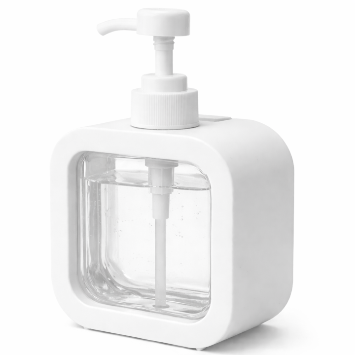 Butelka na mydło/szampon 500ml biała kwadratowa WELLHAUS
