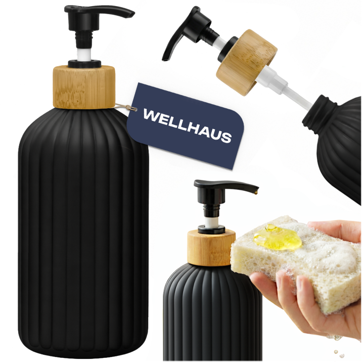 Butelka na mydło/szampon 500ml czarny mat WELLHAUS