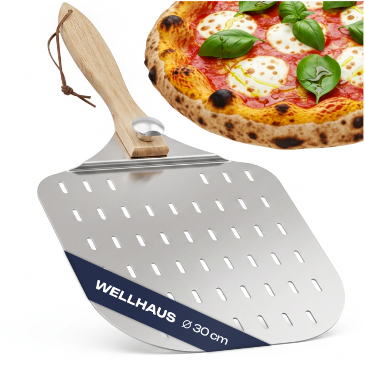 Perforowana łopatka do pizzy aluminiowa z otworami (Typ D) WELLHAUS