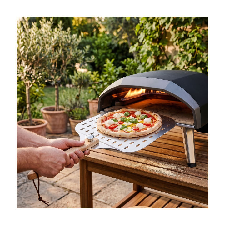 Perforowana łopatka do pizzy aluminiowa z otworami (Typ D) WELLHAUS