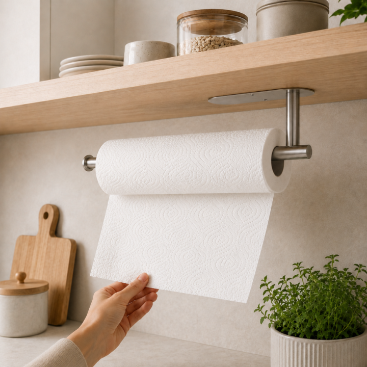 Uchwyt ścienny na ręcznik papierowy srebrny WELLHAUS