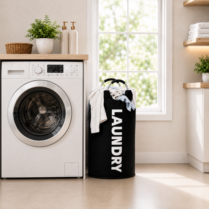 Torba na pranie z nadrukiem czarna 80L WELLHAUS