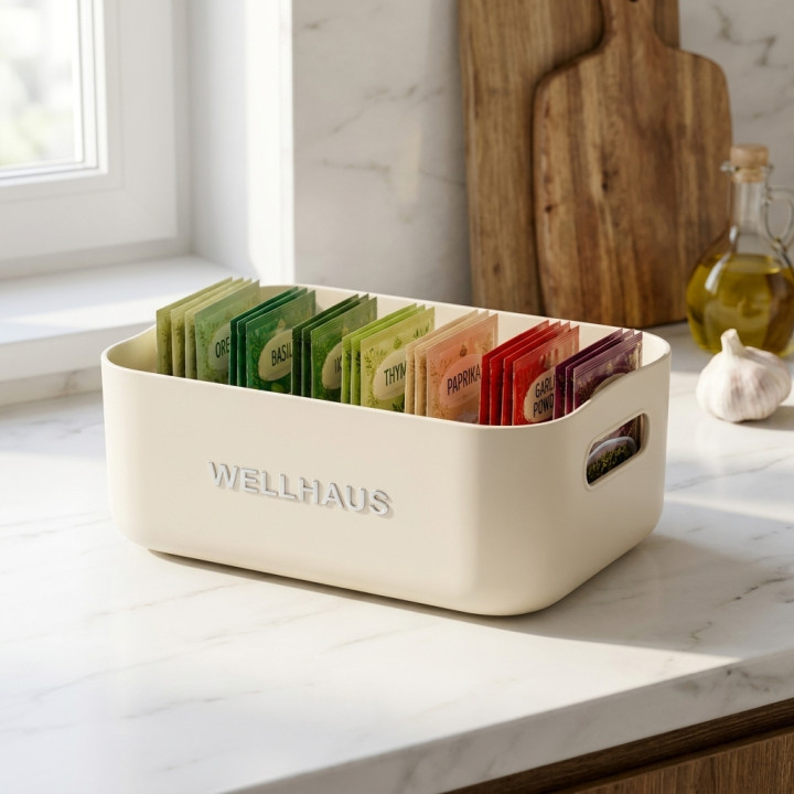 Organizer na saszetki z przyprawami beżowy DD2828-2 WELLHAUS