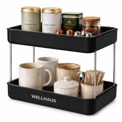2-piętrowy organizer kuchenny czarny B3155-2 WELLHAUS