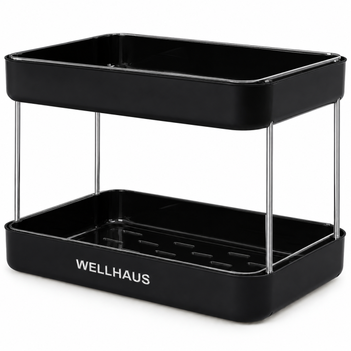 2-piętrowy organizer kuchenny czarny B3155-2 WELLHAUS