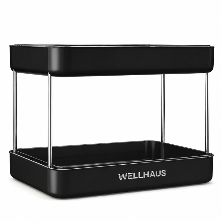 2-piętrowy organizer kuchenny czarny B3155-2 WELLHAUS