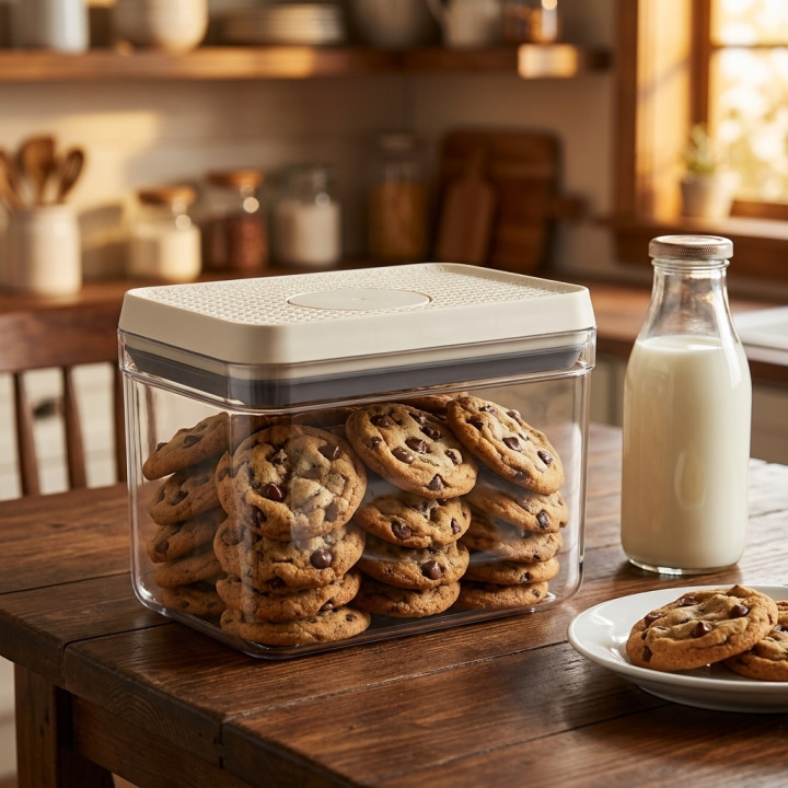 Pojemnik na produkty sypkie 1,5L beżowy WELLHAUS