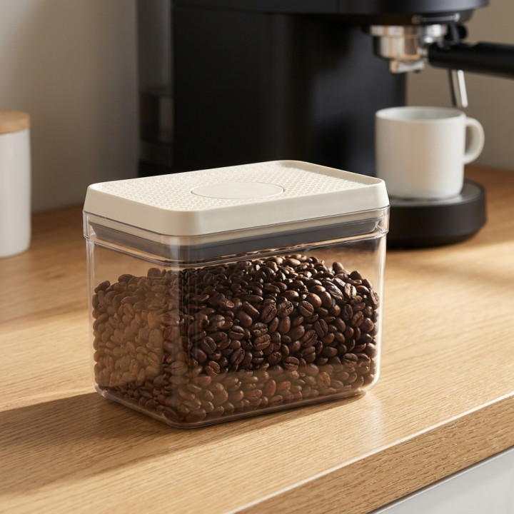 Pojemnik na produkty sypkie 1,5L beżowy WELLHAUS