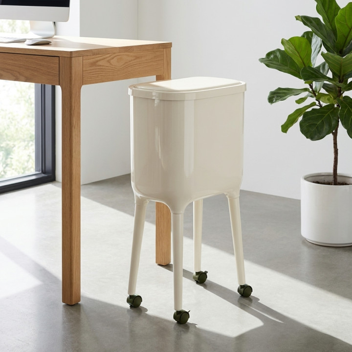 Kosz na śmieci na nóżkach beżowy DB1524-1 WELLHAUS