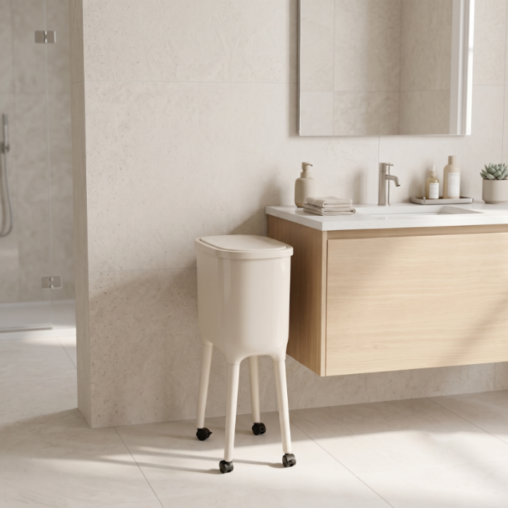 Kosz na śmieci na nóżkach beżowy DB1524-1 WELLHAUS