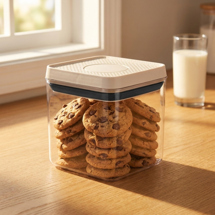 Pojemnik na produkty sypkie 1L beżowy WELLHAUS