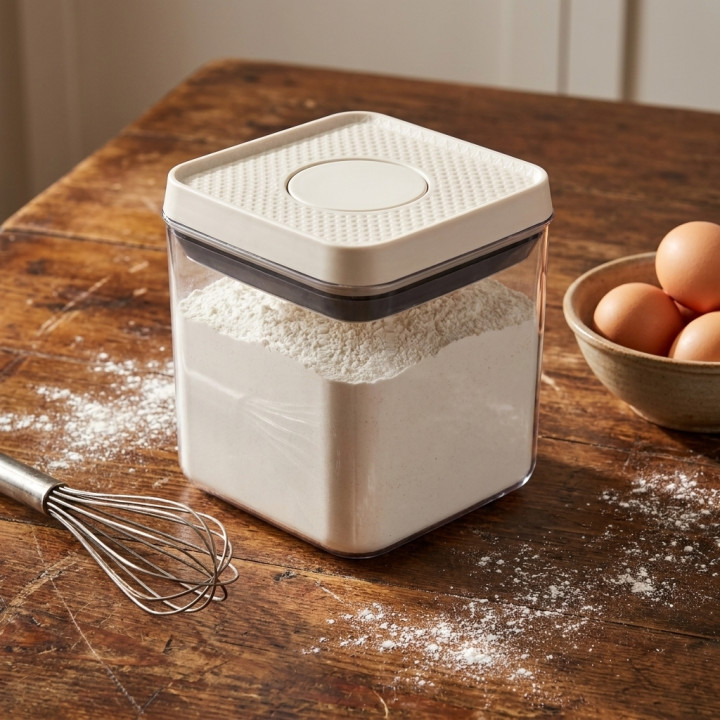 Pojemnik na produkty sypkie 1L beżowy WELLHAUS